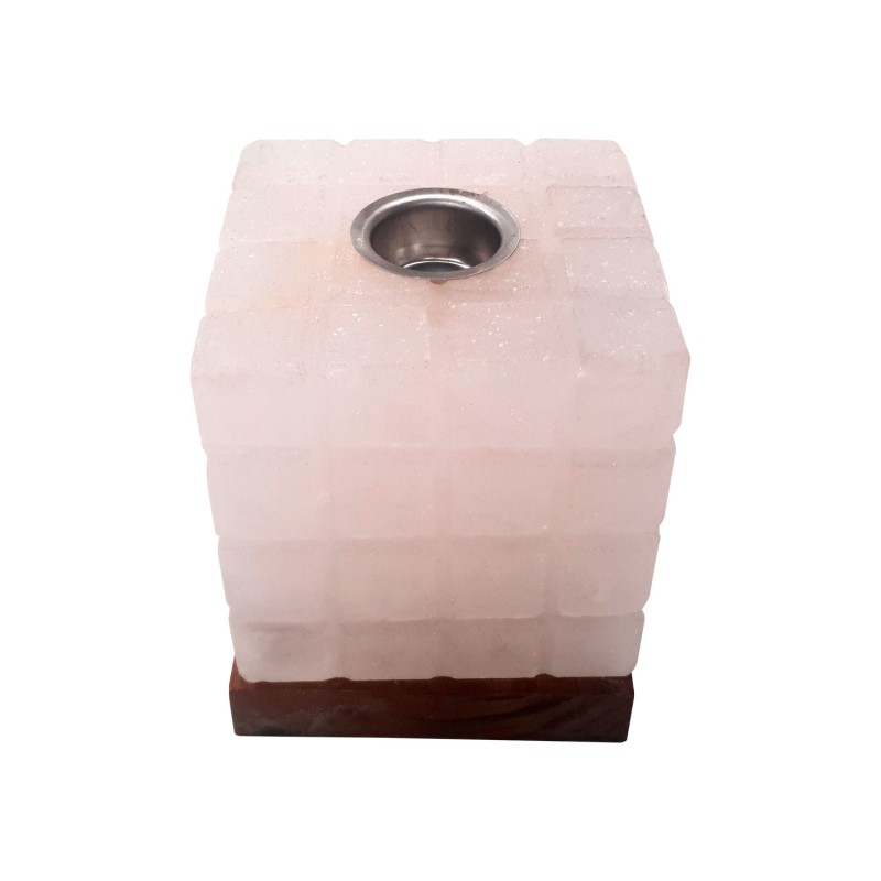 Lampara de sal aromaterapia cubo blanca Inicio