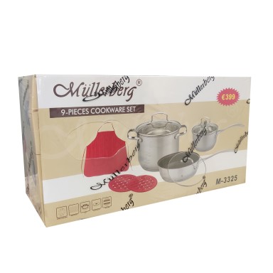 Juego de Casserola + Olla + Sarten + Accesorios Mullerberg Cocina