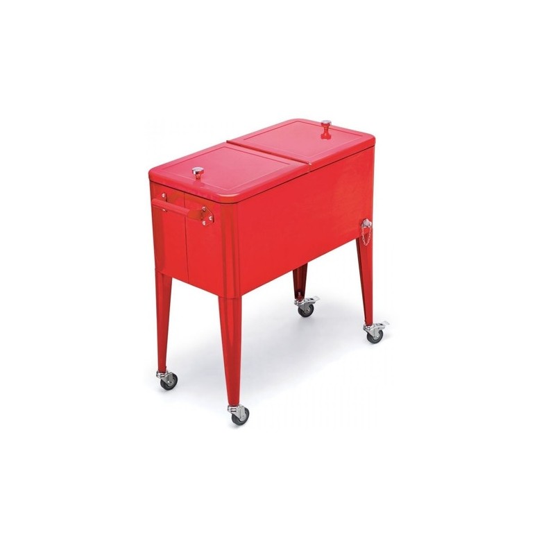 Cooler Retro Vintage 60L ROJO Terraza y Jardin