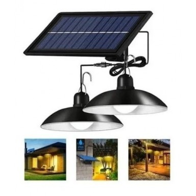 Pack 2 Lamparas Led Solar Colgante 240w 120º Con Control Iluminación