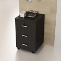 Gabinete para oficina 3 cajones con llave negro Inicio
