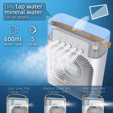 Aire acondicionado portatil con tanque enfriador 600ml Tecnología