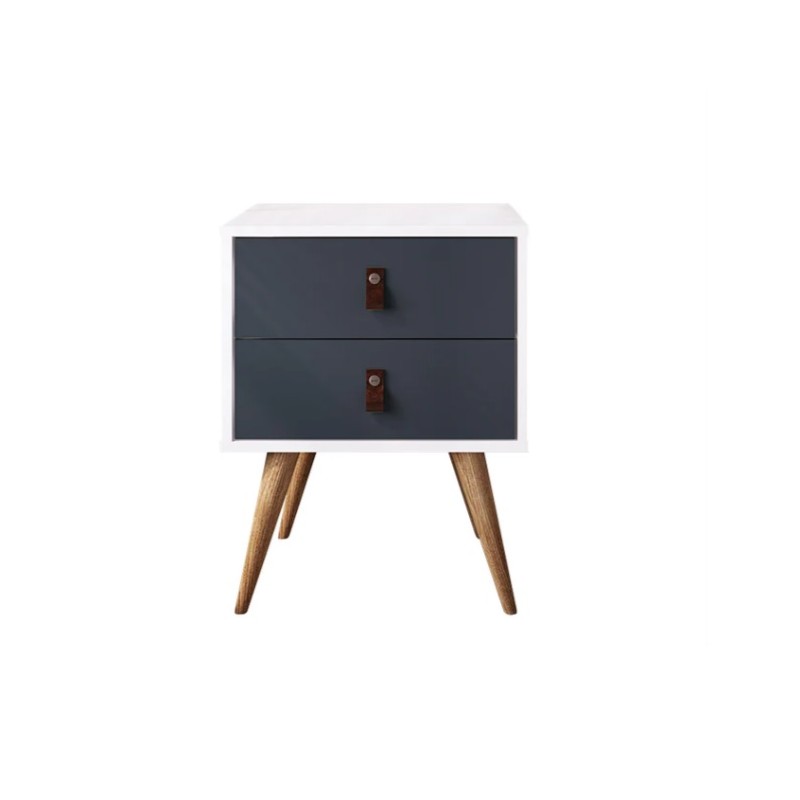 Velador 2 Niveles Woodline Azul Petroleo Veladores