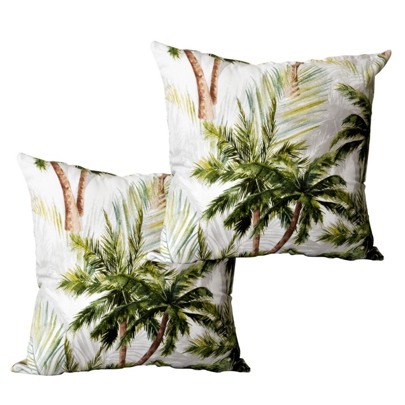 Set 2 Cojines Lona Española Palm Beach 50X50 GREEN Almohadas