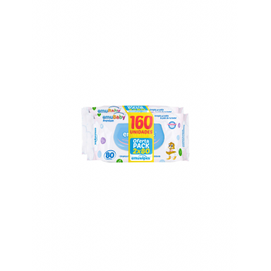 Pack Toallas Humedas 160 Unidades 2X80 Emubaby Inicio