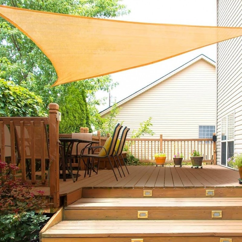 Toldo Triangular Beige 3x3x3 Metros Quitasoles y Toldos