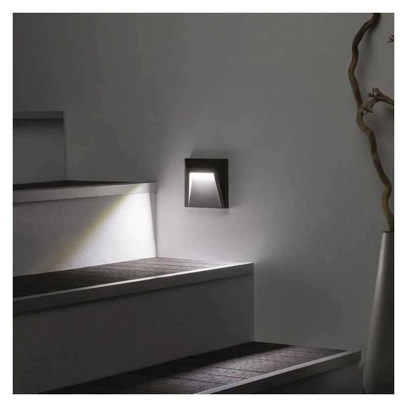 Aplique Led muro slim 6W IP65 Grafito Iluminación