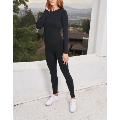 Conjunto primera capa: polera y calza de mujer, Baziani Vestuario