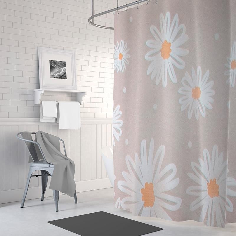 Cortina confeccionada de baño Margarita, Palermo Cortinas