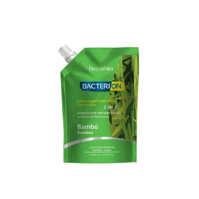 Jabón líquido hidratante y antibacterial Bambú 1000ml, Bacterion Aseo y Limpieza