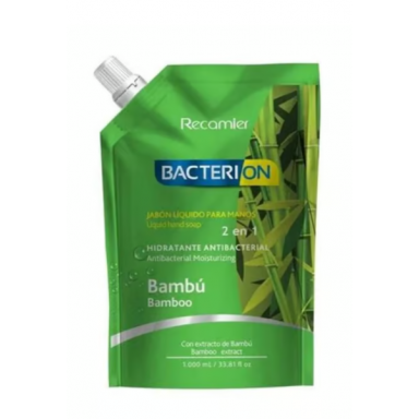 Jabón líquido hidratante y antibacterial Bambú 1000ml, Bacterion Aseo y Limpieza