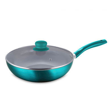 Wok de aluminio metalizado con tapa de vidrio Montecarlo, Doral Cocina