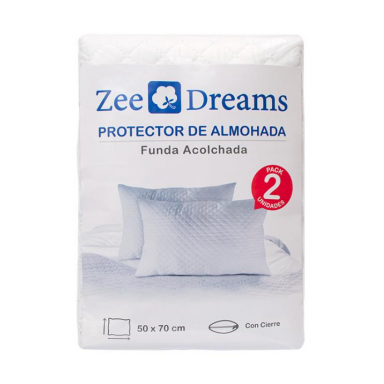 Pack 2 Protectores de almohada 50x70 funda acolchada Zee Dreams Almohadas