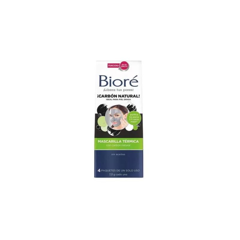 Mascarilla térmica con carbón natural 107gr, Bioré Belleza