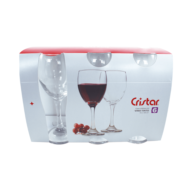 Set 6 Copas Vino Tinto Versalles 300 cc, Cristar Cocina