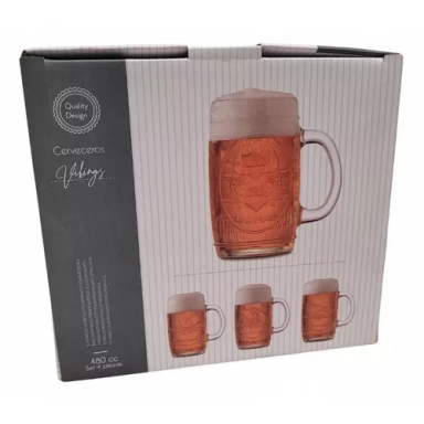 Set De 4 Vasos Cerveceros Vikings 480 Cc, Allegra Inicio