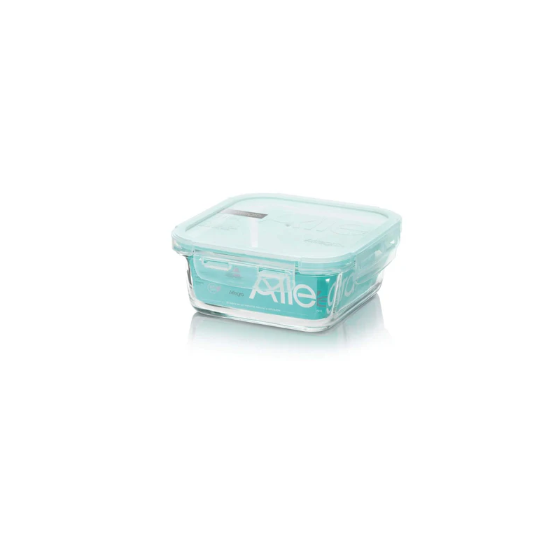 Contenedor Hermético De Vidrio Cuadrado 380 Ml, Allegra Cocina