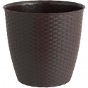Maceta Redonda Estilo Ratán 25×23 cm Marrón Reyplast Maceteros