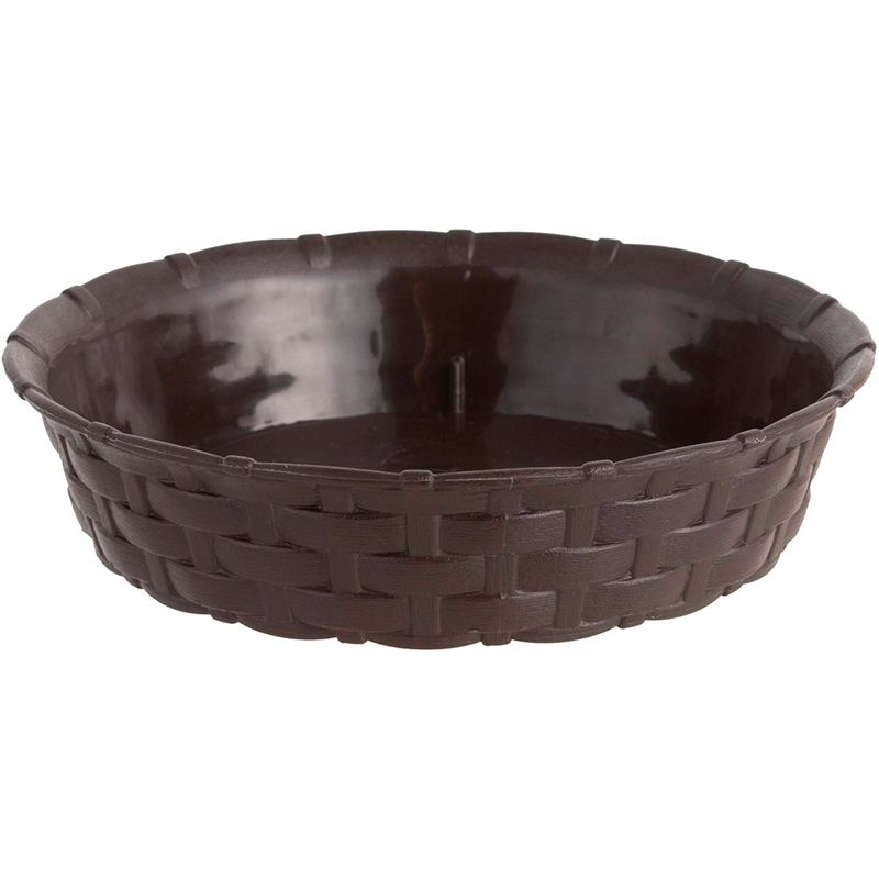 Plato Maceta Redonda Estilo Ratán 25cm Marrón Reyplast Maceteros