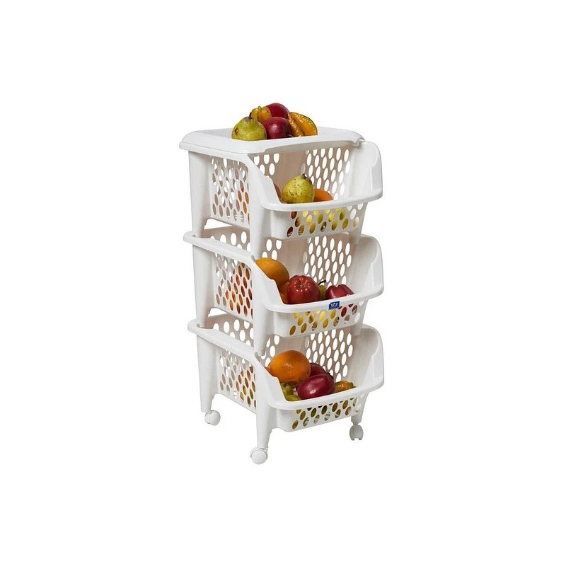 Organizador de despensa Real Grande 3 Niveles Blanco Reyplast Inicio