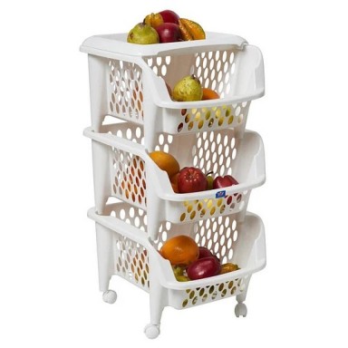 Organizador de despensa Real Grande 3 Niveles Blanco Reyplast Inicio