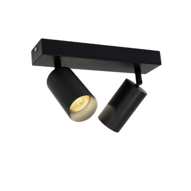Foco porta gu10 doble negro sobrepuesto LED Iluminación