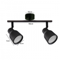 Foco porta gu10 doble negro sobrepuesto led modelo híades Iluminación