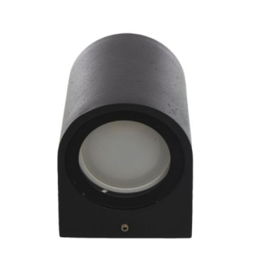 APLIQUE LED EXTERIOR NEGRO MODELO KAPELLE REDONDO IP54 SIMPLE PORTA GU10 KONNERGIE Iluminación