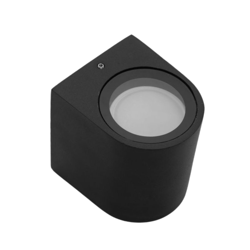 APLIQUE LED EXTERIOR NEGRO MODELO KAPELLE REDONDO IP54 SIMPLE PORTA GU10 KONNERGIE Iluminación