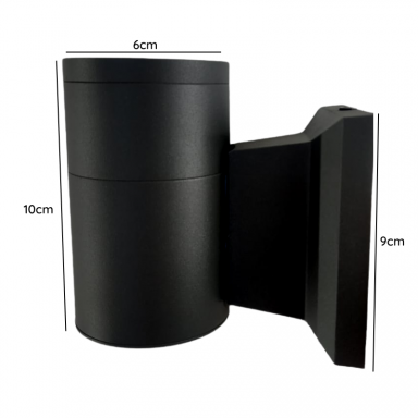 Apliqué led exterior negro modelo kapelle cilindro ip54 simple porta gu10 Iluminación