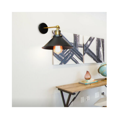 Apliqué con pantalla porta ampolleta e27 modelo Nash Iluminación