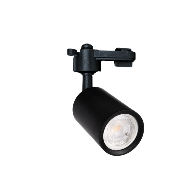 Foco porta gu10 negro a riel monofásico modelo Aquila Iluminación