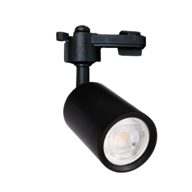Foco porta gu10 negro a riel monofásico modelo Aquila Iluminación