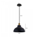 Lámpara de techo negra porta ampolleta e27 modelo pollux Iluminación