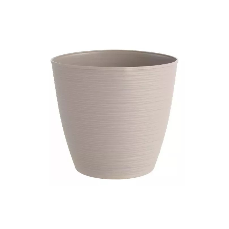 Maceta redonda estilo piedra 25 x 23 cm taupe, Reyplast Terraza y Jardin