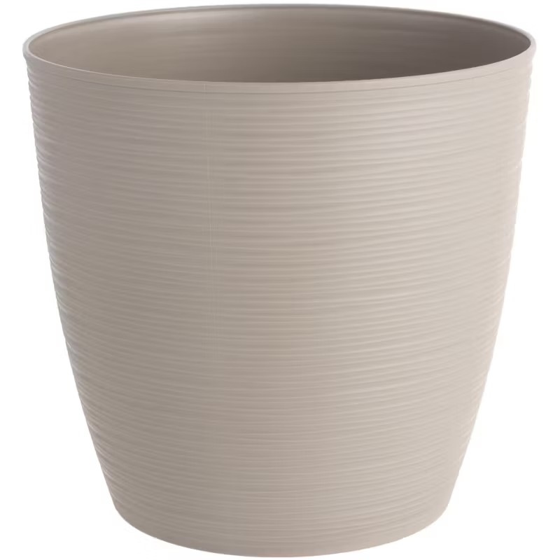 Maceta redonda estilo piedra Ø33 x 30 cm taupe Reyplast Terraza y Jardin