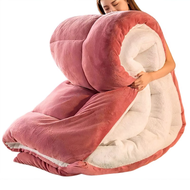 Plumon tres capas terciopelo coral Inicio