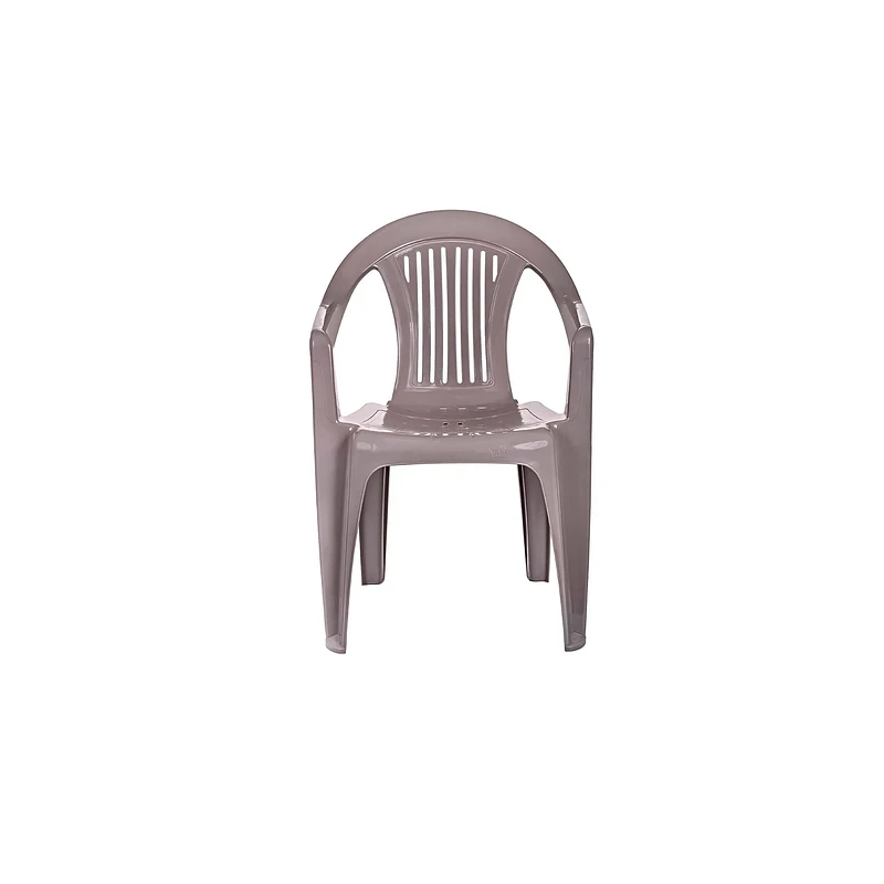 Silla Barcelona Con Brazo Taupe Reyplast Terraza y Jardin