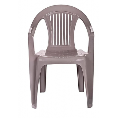 Silla Barcelona Con Brazo Taupe Reyplast Terraza y Jardin