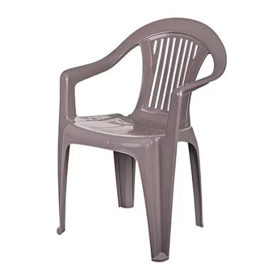 Silla Barcelona Con Brazo Taupe Reyplast Terraza y Jardin