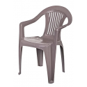 Silla Barcelona Con Brazo Taupe Reyplast Terraza y Jardin