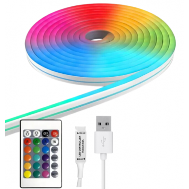 Cinta 5v neon 2835 120led ip54 10mm 3000k c/adhesivo 3mt konnergie Iluminación