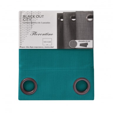Cortina Argollas B.O.CITY 1.40 X 2.25 Turquesa. Masel Cortinas