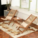 Juego 2 reposeras plegables mesa color Madera Juegos de Terraza