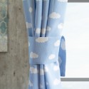 Cortina Argolla Lona Española Nubes Azul. Masel Cortinas