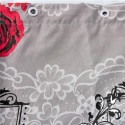 Cortina Baño Rosas Bicolor microfibra 180 cm Negro. Masel Inicio