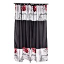 Cortina Baño Rosas Bicolor microfibra 180 cm Negro. Masel Inicio
