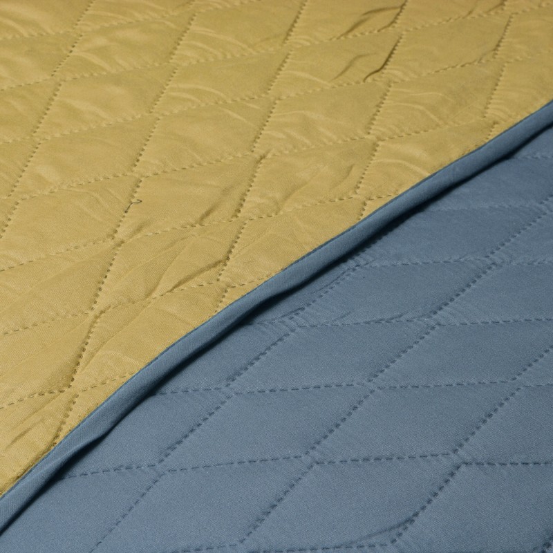 Quilt Bicolor Petroleo-Amarillo. Masel Inicio