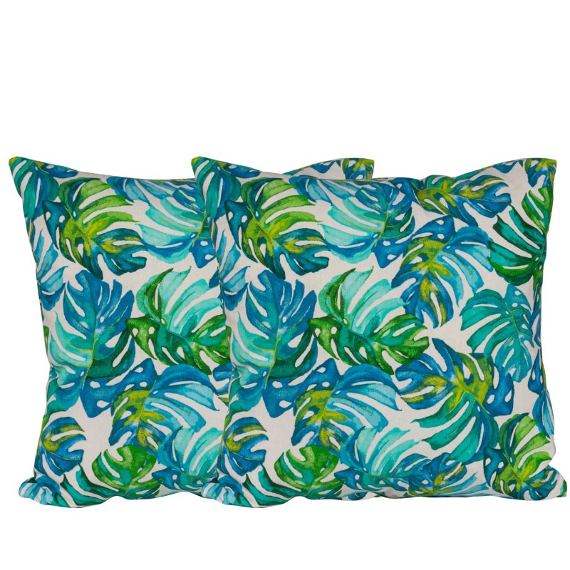 Set 2 cojines Lona Española Maldivas 50x50 cm. Turquesa. Masel Decoración