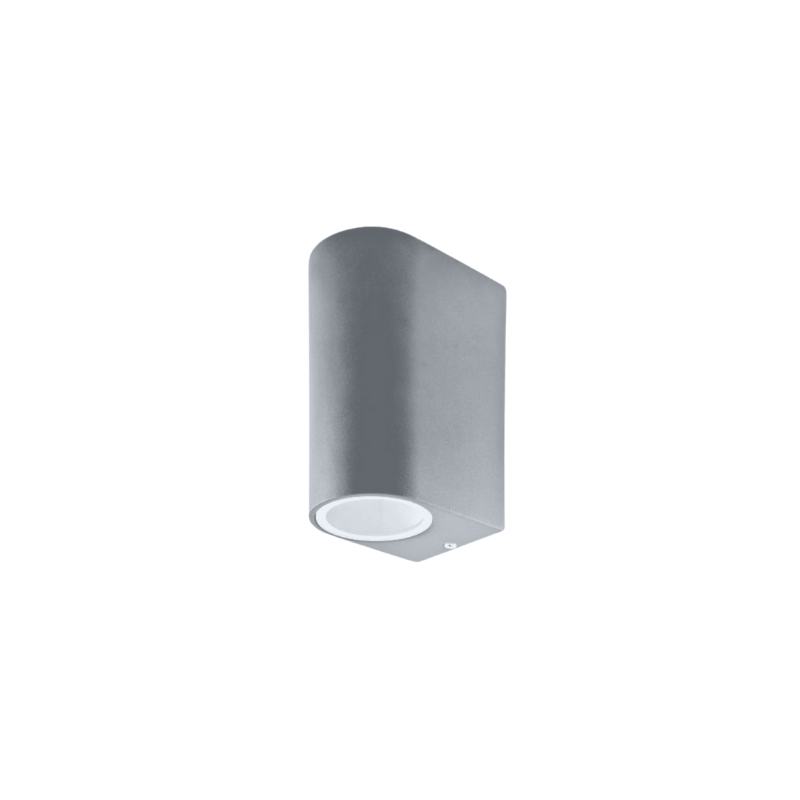 APLIQUE LED EXTERIOR GRIS MODELO KAPELLE REDONDO IP54 DOBLE PORTA GU10 KONNERGIE Iluminación